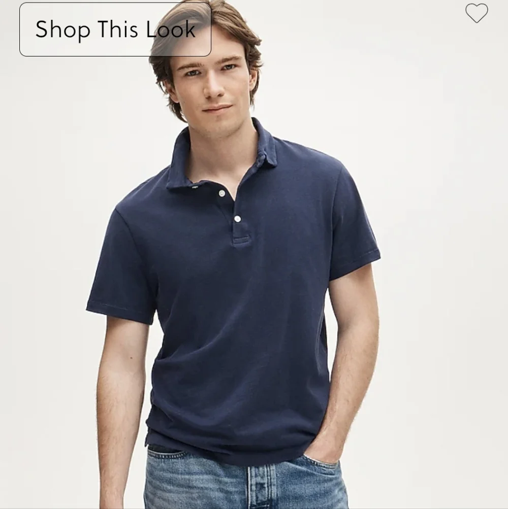 J.Crew Sueded Jersey Cotton Polo Shirt - Classic Fit XXL 46-48 Grey OR Navy BNWT